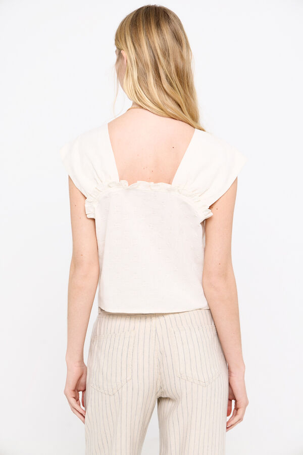 Cortefiel Blusa jacquard Blanco