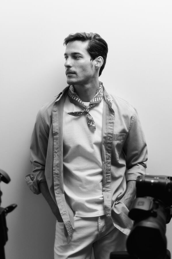 OOTO Camisa oxford liso manga larga Rosa