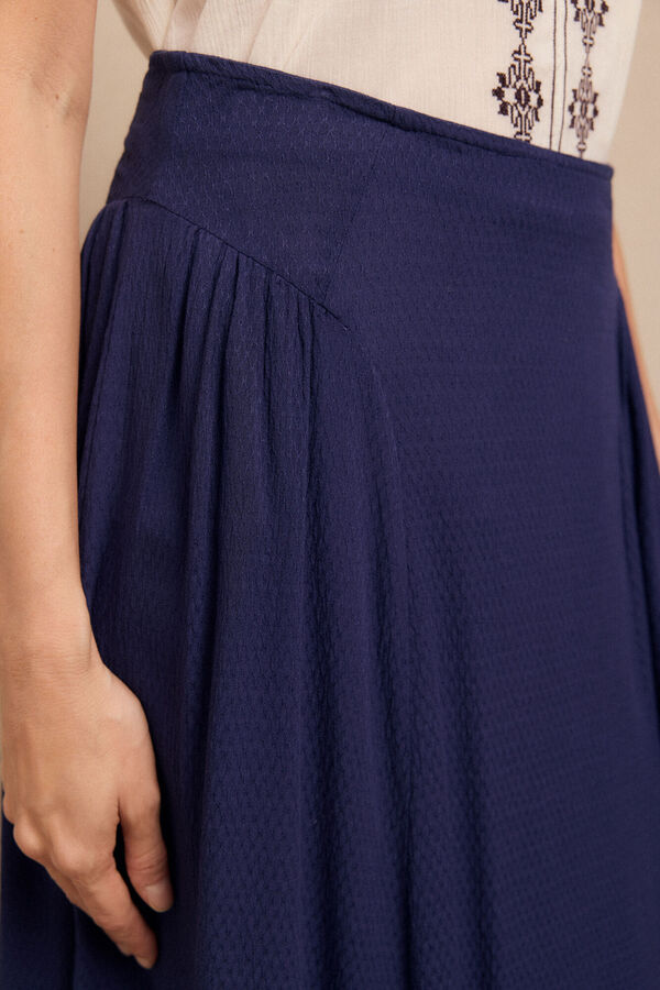 Slowlove Falda midi evas&eacute; Azul