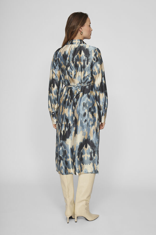 Vila Vestido midi satinado Gris