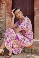 Pol&iacute;n Et Moi Vestido comprido com flores Subiu