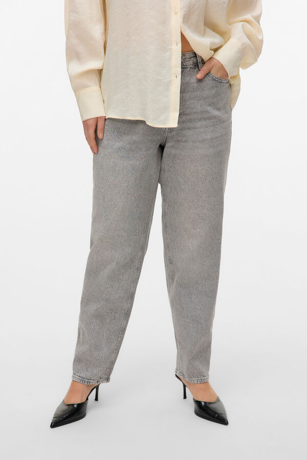 Vero Moda Curve Jeans mom talla grande Gris