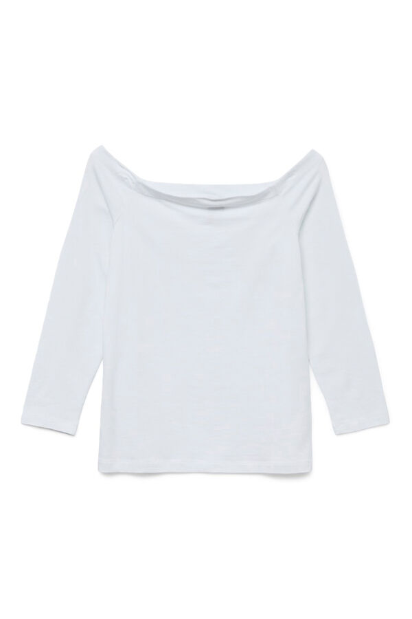 Vero Moda Camiseta de algod&atilde;o com manga 7/8 Branco