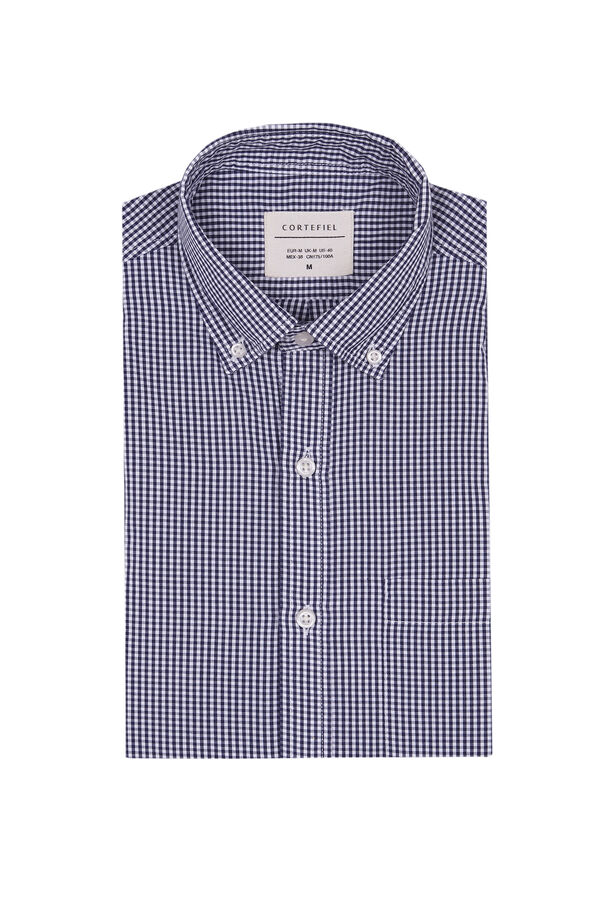 Cortefiel Camisa cuadros f&aacute;cil plancha Azul