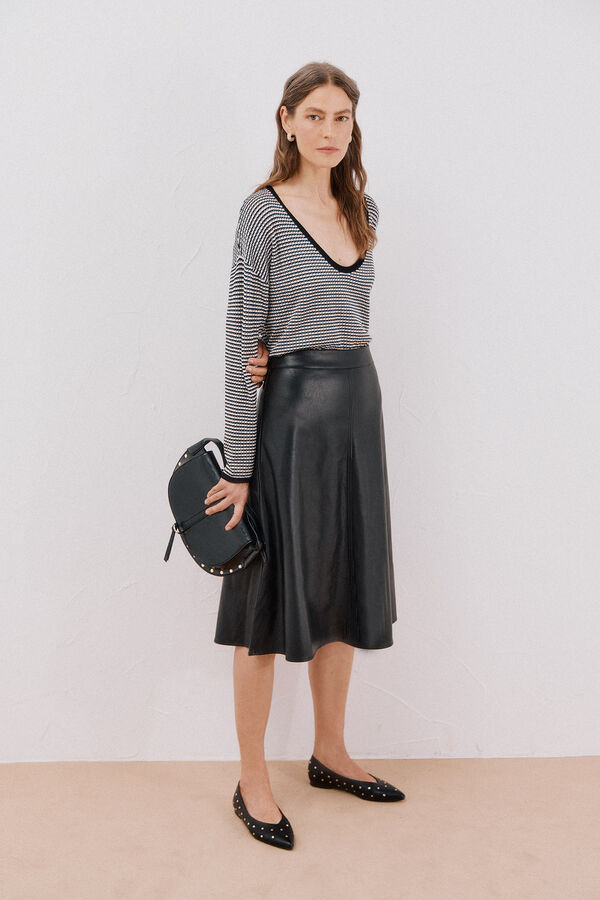 Cortefiel Jersey punto bicolor Negro