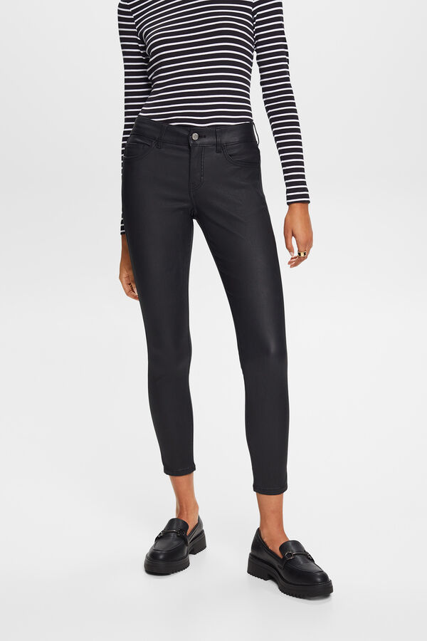 Cortefiel Pantalón encerado skinny fit Negro