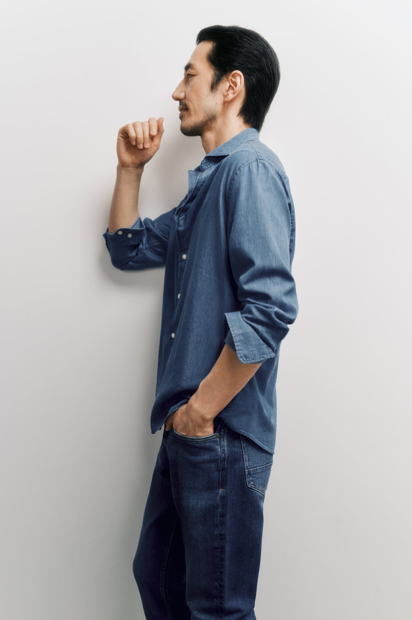 OOTO Camisa de ganga de manga comprida&nbsp;