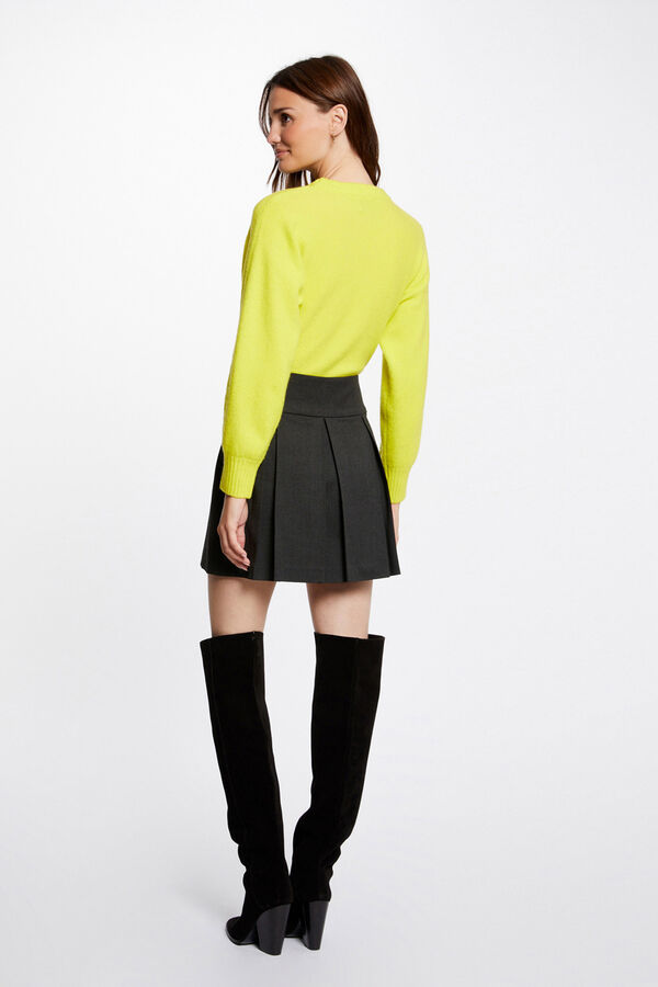 Morgan Falda evas con pliegues Negro