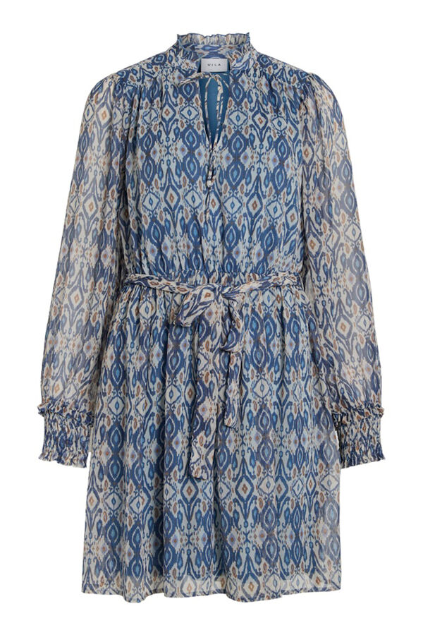 Vila Short printed dress Cinzento