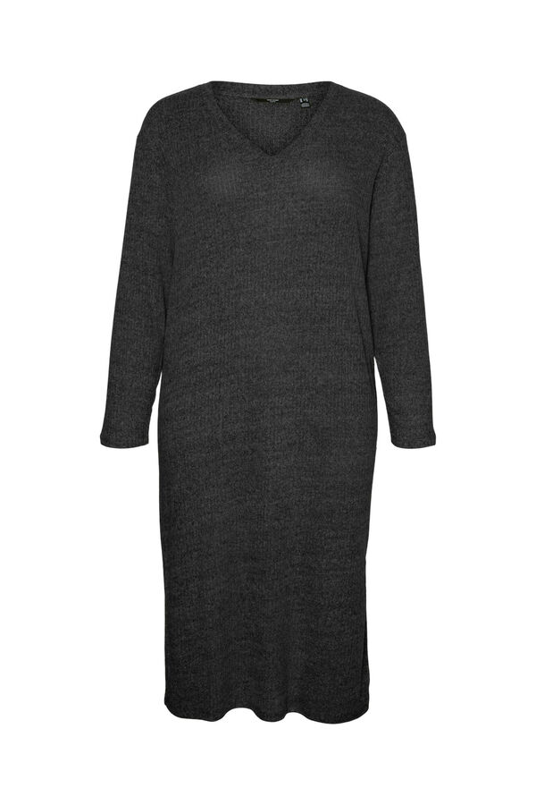 Vero Moda Curve Vestido midi em malha Plus Size Cinzento