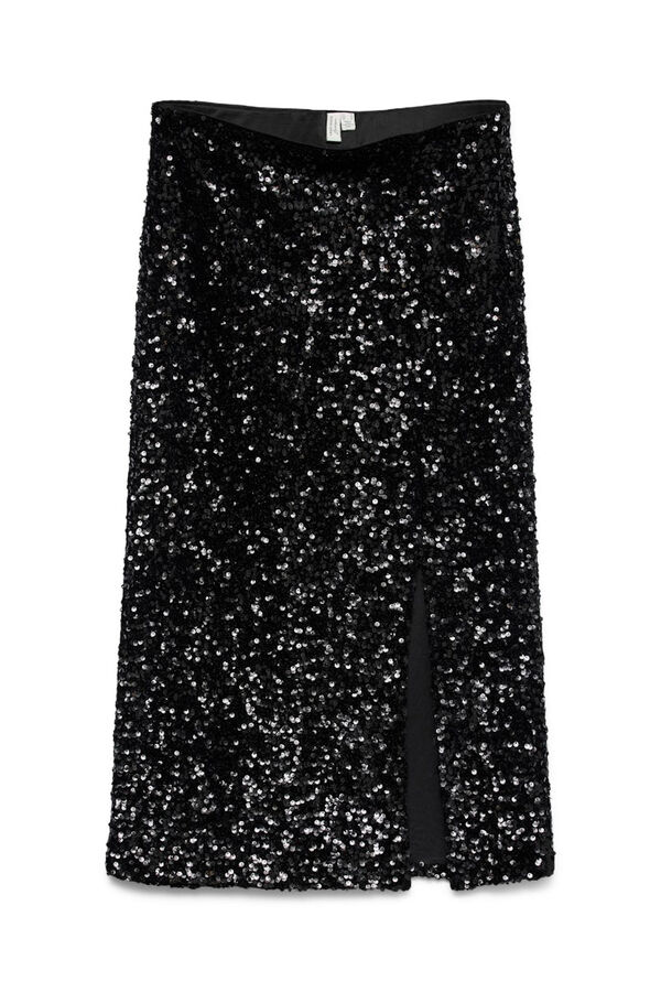 Vero Moda Falda midi lentejuelas Negro