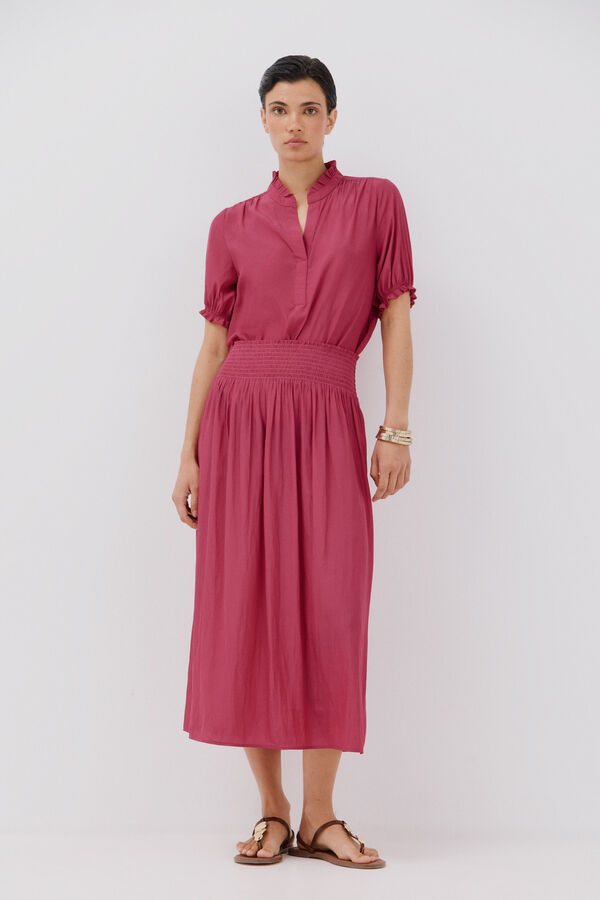 Cortefiel Saia midi favo de mel Roxo