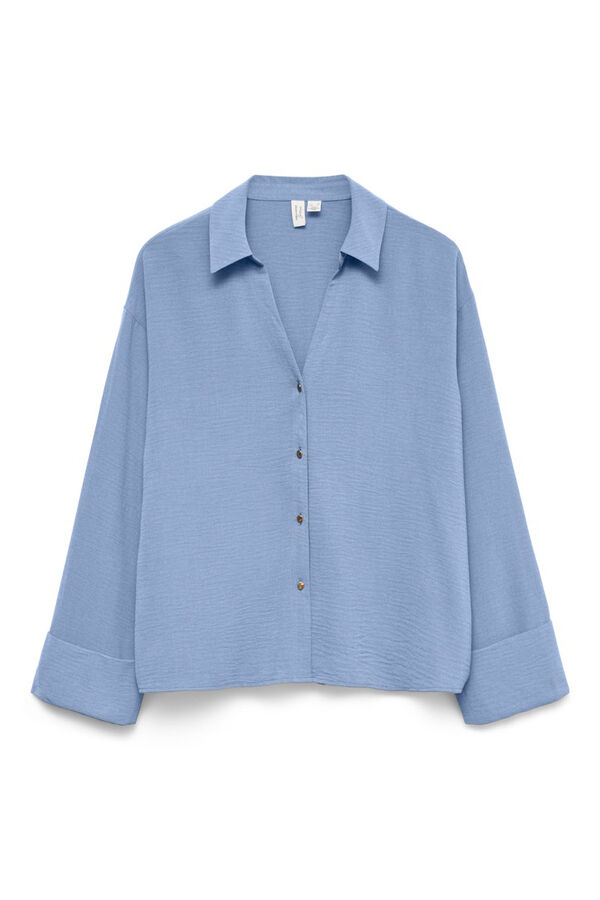 Vero Moda Camisa de manga larga botones dorados Azul