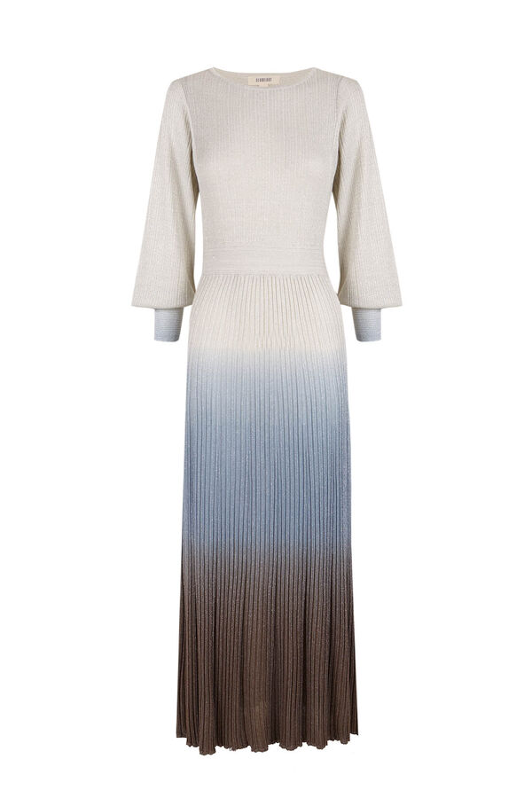 Slowlove Vestido lurex plisado Marfil