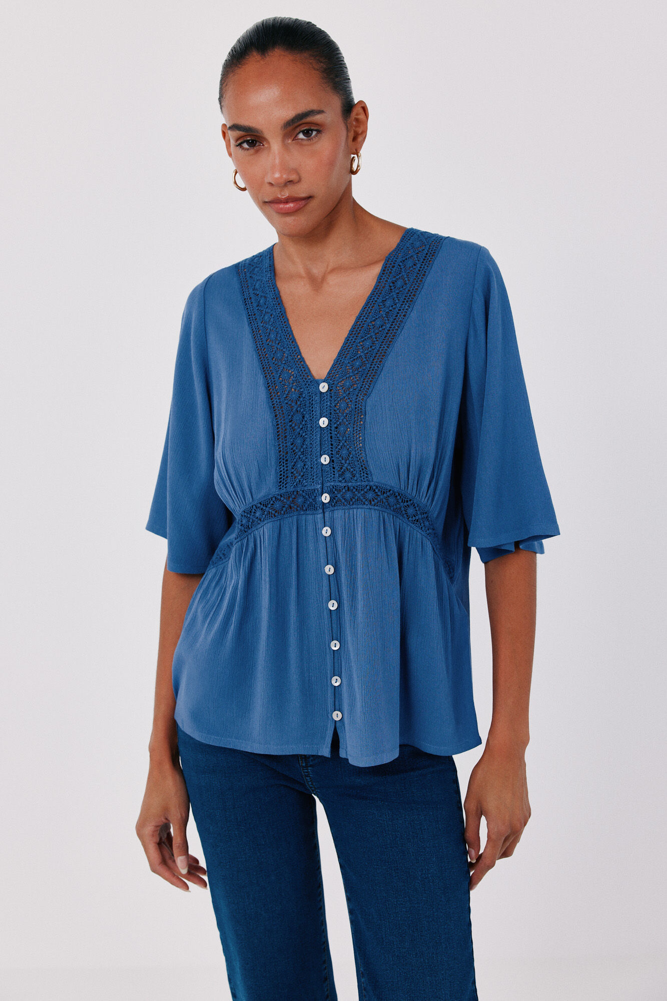 Cortefiel Blusa de renda