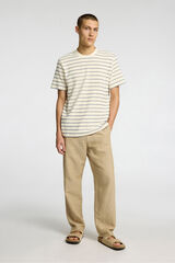 Selected Camiseta estilo camisola riscas de manga curta Azul