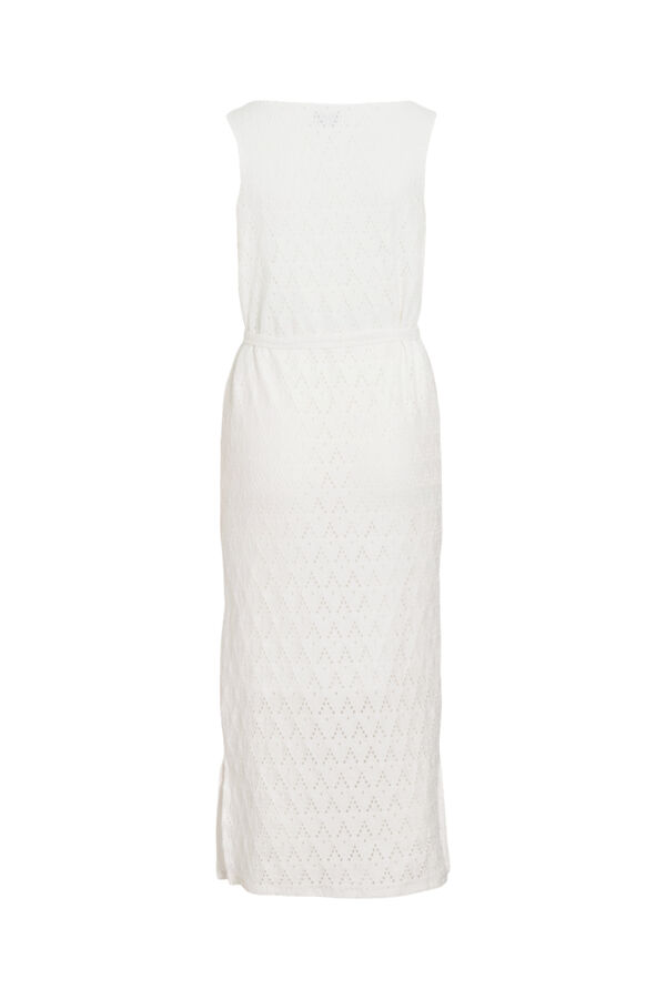 Vila Vestido midi con calados de algod&oacute;n Blanco