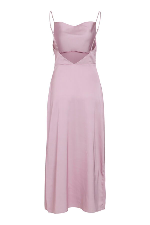 Vila Vestido midi satinado de fiesta Lila