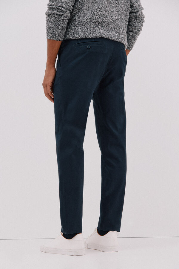 Cortefiel Pantal&oacute;n chino print slim Azul oscuro