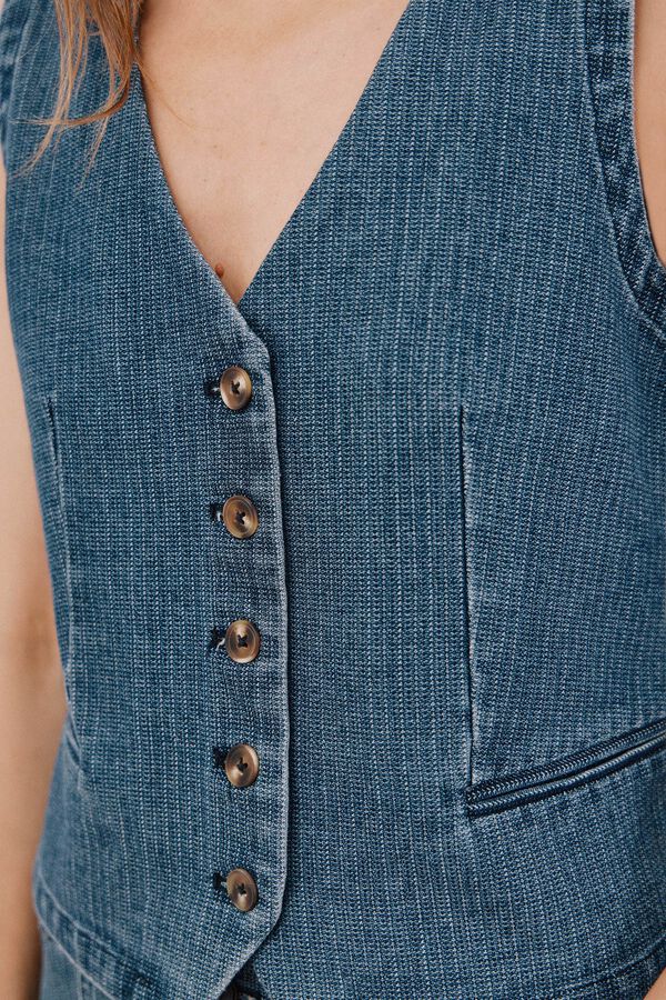 Cortefiel denim Colete Azul