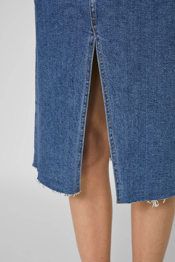 Vila Falda denim de algod&oacute;n Azul