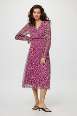 Vila Vestido midi de manga larga semitransparente Multicolor