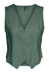 Vero Moda Chaleco de lino estampado de rayas Verde