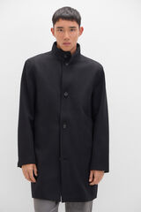 Cortefiel Abrigo cuello tira Negro