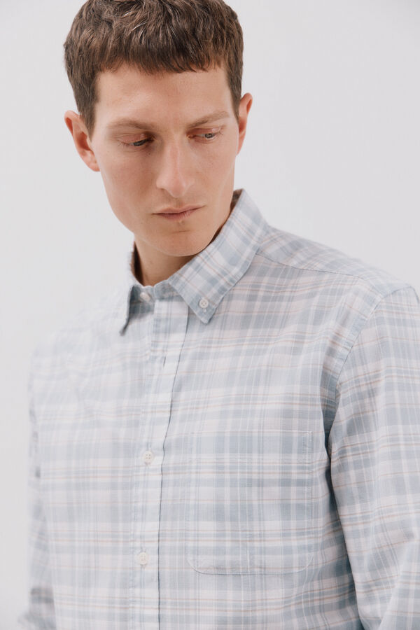 Cortefiel Camisa aos quadrados Azul