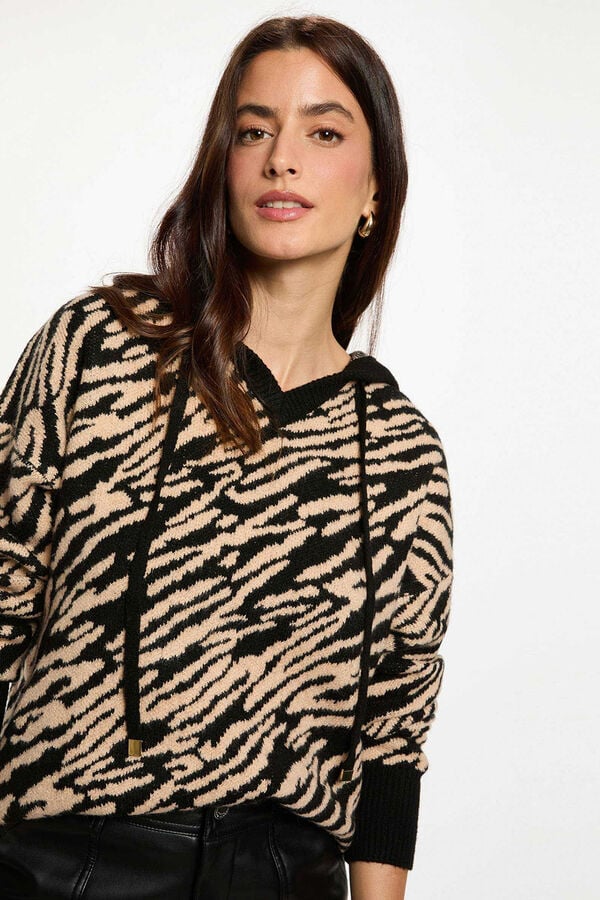 Morgan Camisola curto com capuz Preto