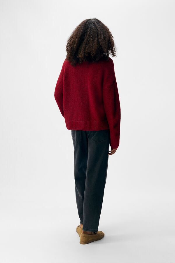 Object Camisola de l&atilde; com gola redonda Vermelho