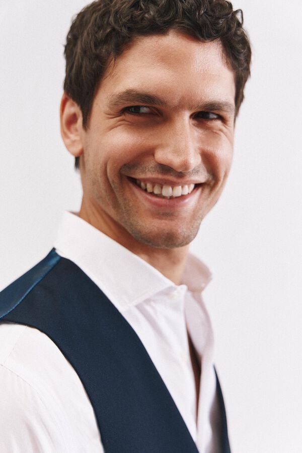 Cortefiel Colete estruturado s&eacute;rie XXI Azul