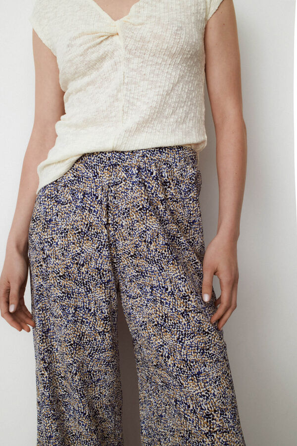 Vila Pantalones anchos de punto Azul