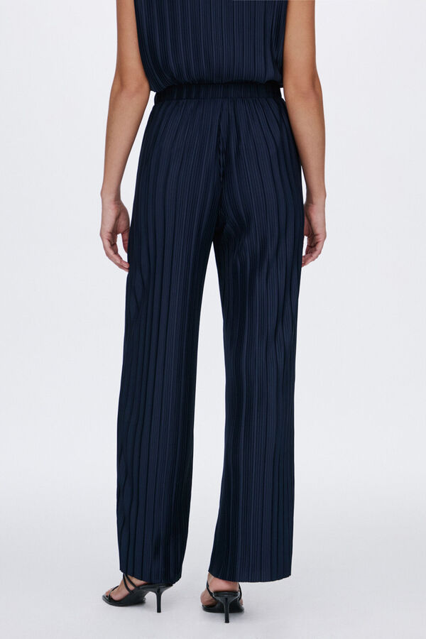 Vila Pantal&oacute;n largo plisado Azul marino