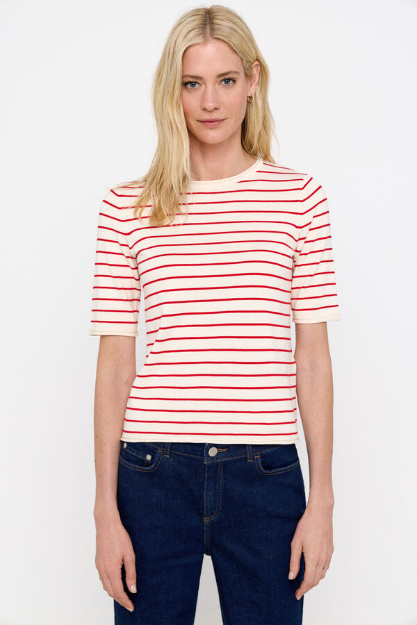 Cortefiel Camisola manga curta Vermelho