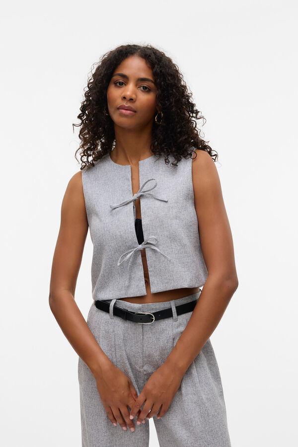 Vero Moda Chaleco de Tweed Gris