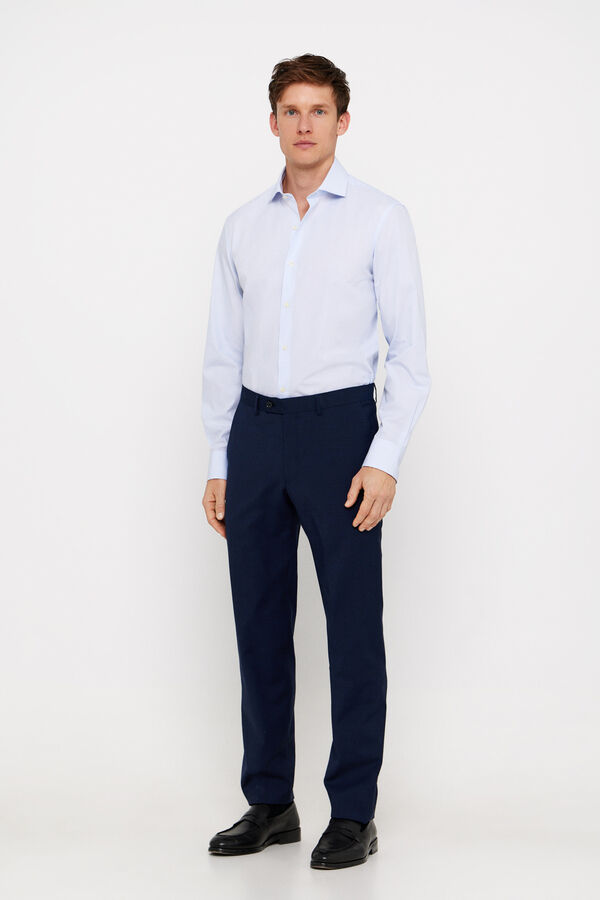 Cortefiel Camisa vestir cuadros f&aacute;cil plancha Azul