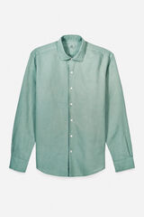OOTO Camisa algodón lino manga larga Verde
