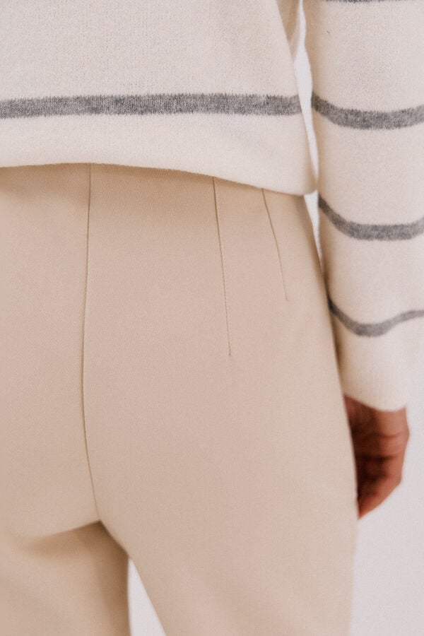 Cortefiel Pantal&oacute;n cremalleras Beige