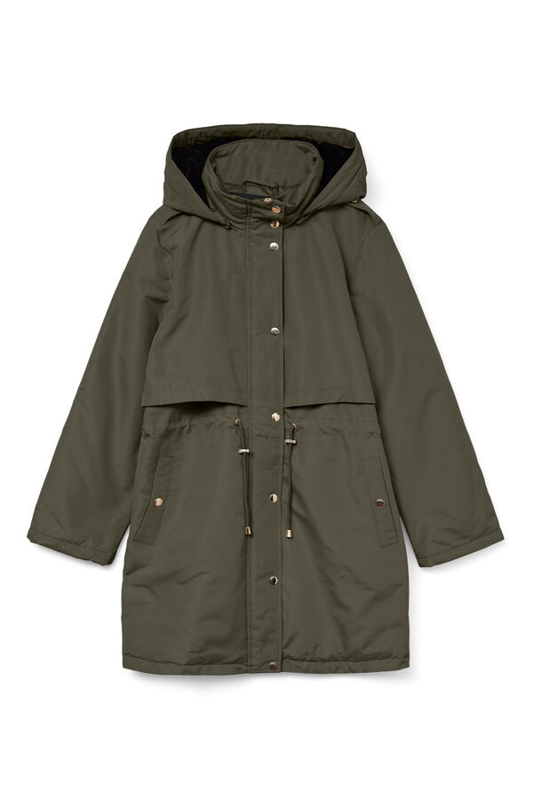 Vero Moda Parka con botones plateados Verde