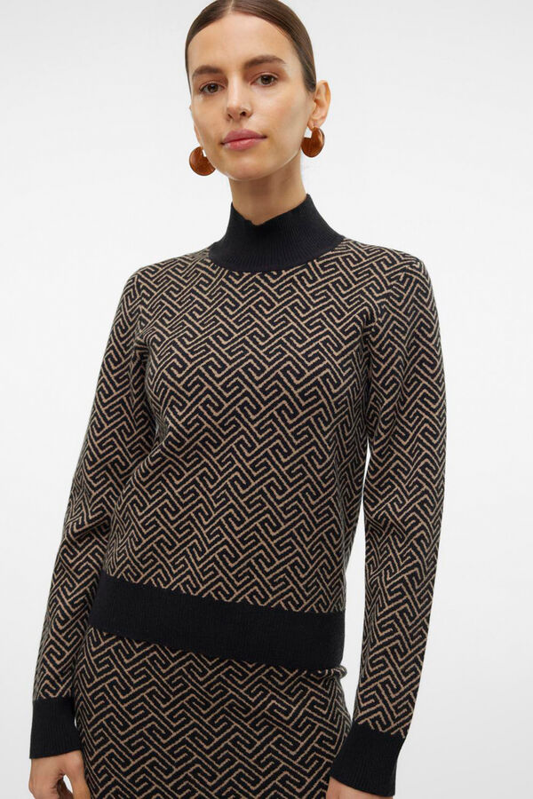 Vero Moda Camisola de malha com gola alta  Preto