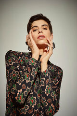 Dolores Promesas Vestido com estampado floral em preto Cinzento