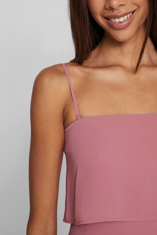 Vila Vestido de fiesta largo de tirantes Rosa