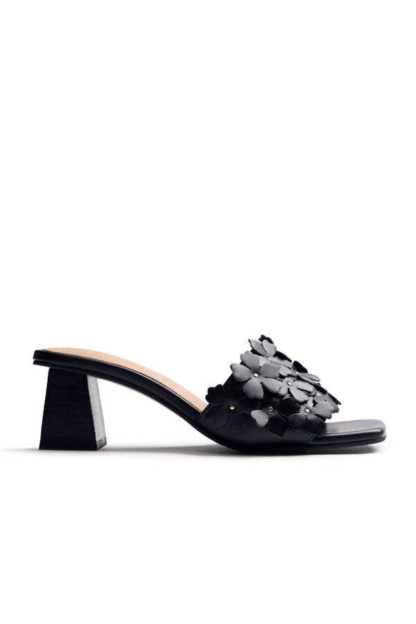 Gioseppo Mules salto de pele Preto