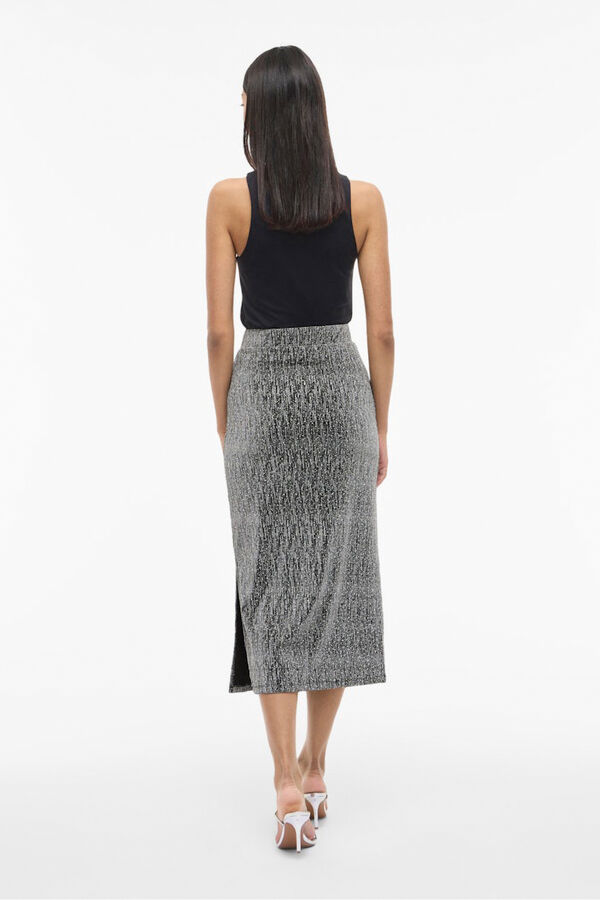 Vila Falda midi con glitter Gris