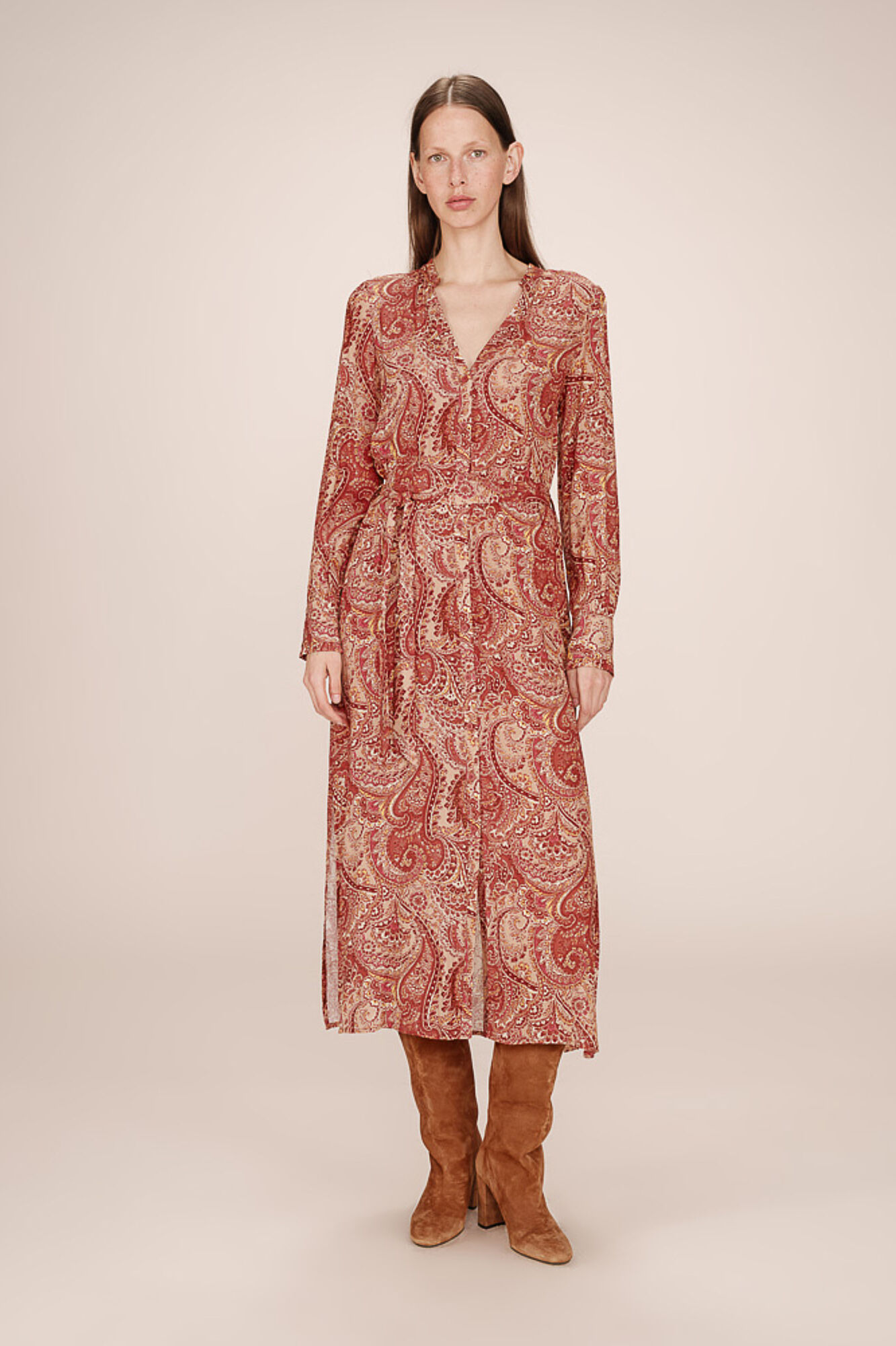 Grace & Mila Vestido longo com estampado de motivos bo&ecirc;mios