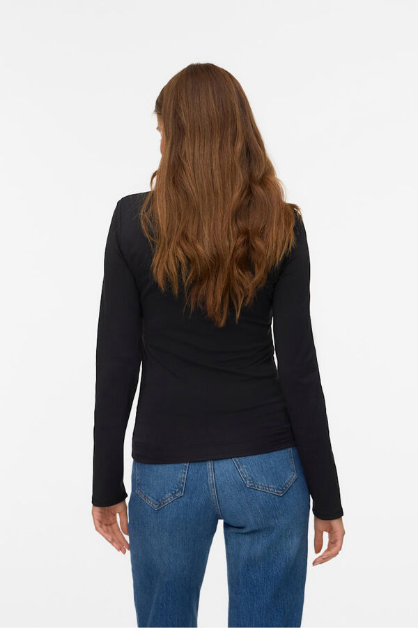 Vero Moda Top de manga comprida com manga quadrado Preto