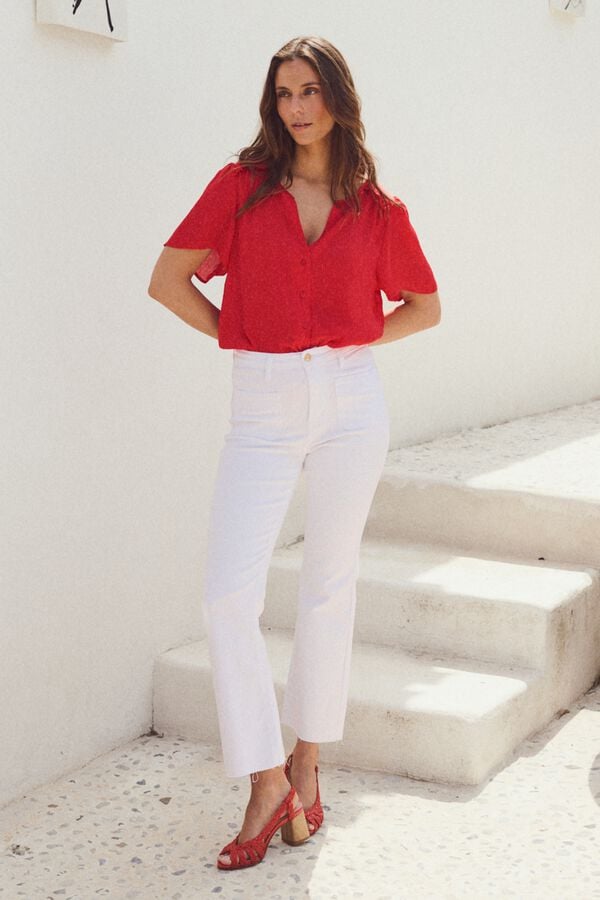 Pol&iacute;n Et Moi Blusa Carmina Vermelho