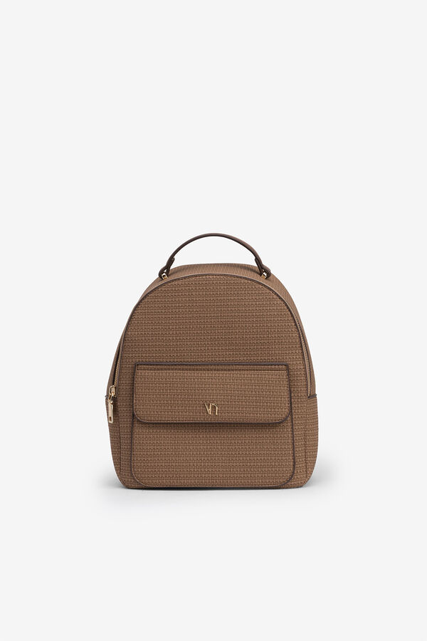 Vilanova Mochila efecto cuero con textura Marr&oacute;n