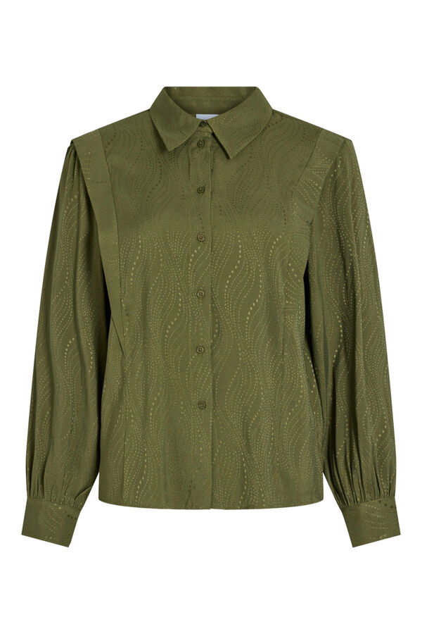 Vila Blusa manga larga estampada Verde oscuro